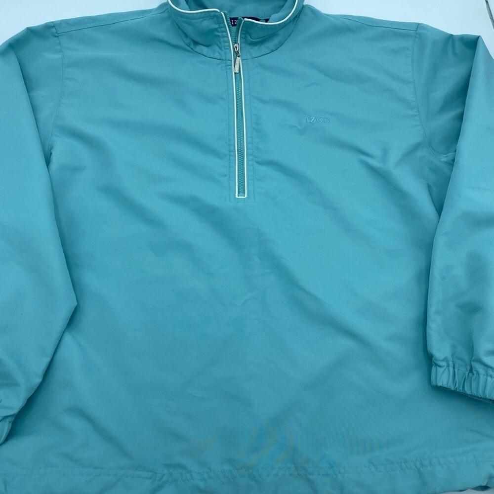 IZOD Woman’s Jacket Large Windbreaker‎ Pullover Green